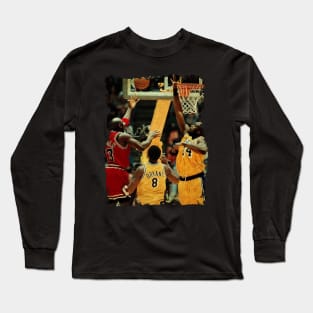 Michael Jordan Laying The Ball Up Over Shaquille O'Neal, 1998 Long Sleeve T-Shirt